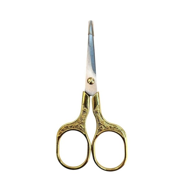 Stainless Steel 5" Embroidery Sewing Scissors With Intricate Design Gold-Silver - Picture 1 of 7